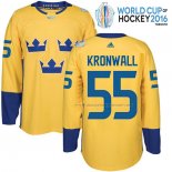 Maillot Hockey Suecia Niklas Kronwall Premier 2016 World Cup Jaune