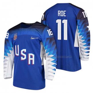 Maillot Hockey USA Garrett Roe 2018 Olympic Bleu2