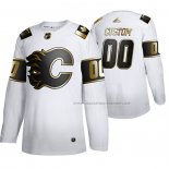 Maillot Hockey Calgary Flames Personnalise Golden Edition Limited Blanc