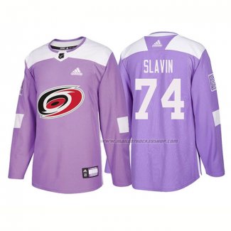 Maillot Hockey Carolina Hurricanes Jaccob Slavin Authentique 2018 Fights Cancer Volet