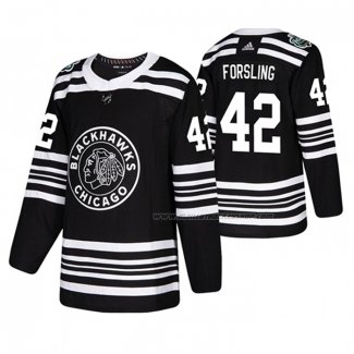 Maillot Hockey Chicago Blackhawks Gustav Forsling 2019 Winter Classic Noir