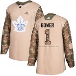 Maillot Hockey Enfant Toronto Maple Leafs Johnny Bower Authentique 2017 Veterans Day Camouflage