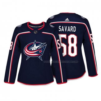 Maillot Hockey Femme Columbus Blue Jackets David Savard Authentique Joueur Bleu