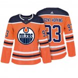 Maillot Hockey Femme Edmonton Oilers Ryan Nugent Hopkins Authentique Joueur Orange