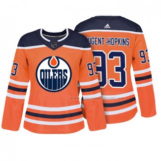 Maillot Hockey Femme Edmonton Oilers Ryan Nugent Hopkins Authentique Joueur Orange