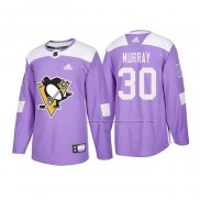 Maillot Hockey Pittsburgh Penguins Matt Murray Authentique 2018 Fights Cancer Volet