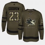 Maillot Hockey San Jose Sharks Barclay Goodrow 2018 Salute To Service Vert Militar