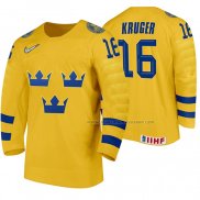 Maillot Hockey Suecia Marcus Kruger Domicile 2020 Iihf World Jaune