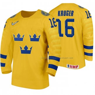 Maillot Hockey Suecia Marcus Kruger Domicile 2020 Iihf World Jaune