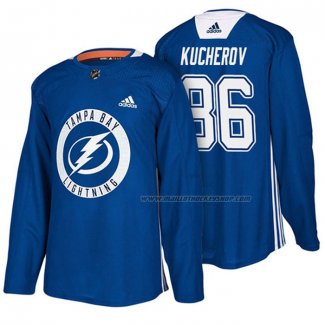 Maillot Hockey Tampa Bay Lightning Nikita Kucherov New Season Practice Bleu