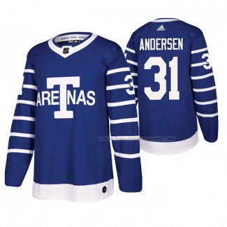 Maillot Hockey Toronto Maple Leafs Frederik Andersen Throwback Authentique Bleu