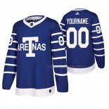 Maillot Hockey Toronto Maple Leafs Personnalise Throwback Authentique Pro Bleu