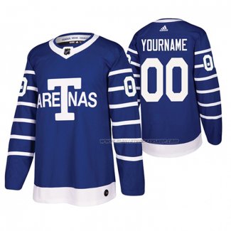 Maillot Hockey Toronto Maple Leafs Personnalise Throwback Authentique Pro Bleu