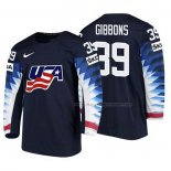 Maillot Hockey USA Brian Gibbons 2018 Iihf World Championship Joueur Noir