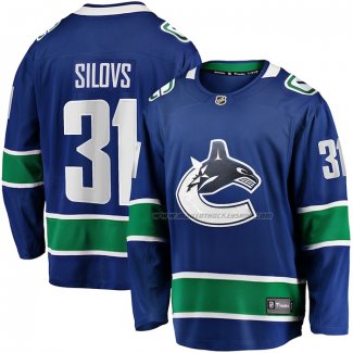 Maillot Hockey Vancouver Canucks Arturs Silovs Domicile Premier Breakaway Bleu