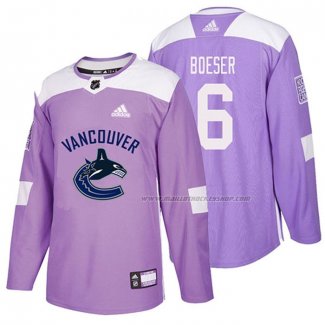 Maillot Hockey Vancouver Canucks Brock Boeser 2018 Fights Cancer Volet