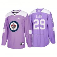 Maillot Hockey Winnipeg Jets Patrik Laine Authentique 2018 Fights Cancer Volet