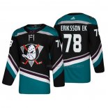 Maillot Hockey Anaheim Ducks Olle Eriksson Ek Alterner 25th Anniversaire Third Authentique Noir