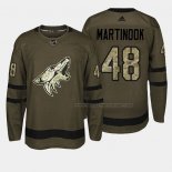 Maillot Hockey Arizona Coyotes Jordan Martinook 2018 Salute To Service Vert Militar