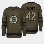 Maillot Hockey Boston Bruins David Backes 2018 Salute To Service Vert Militar