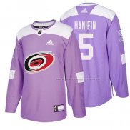 Maillot Hockey Carolina Hurricanes Noah Hanifin 2018 Fights Cancer Volet