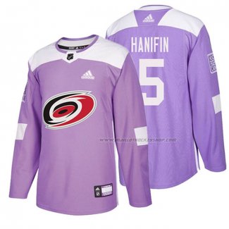 Maillot Hockey Carolina Hurricanes Noah Hanifin 2018 Fights Cancer Volet