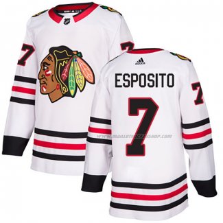 Maillot Hockey Chicago Blackhawks Phil Esposito Road Authentique Blanc