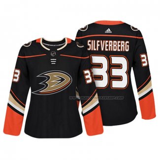 Maillot Hockey Femme Anaheim Ducks Jakob Silfverberg Authentique Joueur Noir