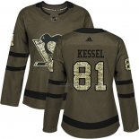 Maillot Hockey Femme Pittsburgh Penguins Phil Kessel 2018 Salute To Service Vert Militar