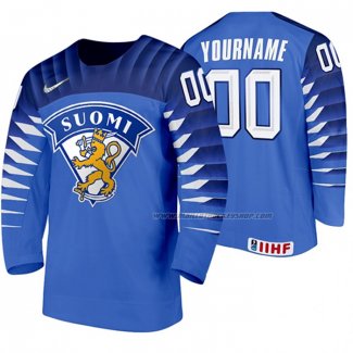 Maillot Hockey Finlandia Personnalise Exterieur 2020 Iihf World Championship Bleu