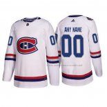 Maillot Hockey Montreal Canadiens Personnalise Authentique 2017 100 Classic Blanc