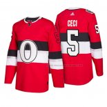 Maillot Hockey Ottawa Senators Cody Ceci 100 Classic Rouge