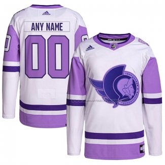 Maillot Hockey Ottawa Senators Personnalise Fights Cancer Authentique Blanc Volet