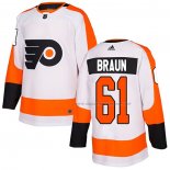 Maillot Hockey Philadelphia Flyers Justin Braun Road Authentique Blanc