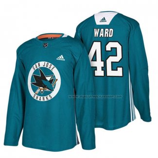 Maillot Hockey San Jose Sharks Joel Ward New Season Practice Vert