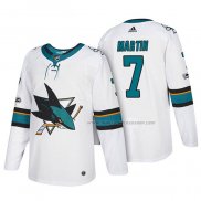 Maillot Hockey San Jose Sharks Paul Martin 2018 Blanc