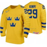 Maillot Hockey Suecia Mario Kempe Domicile 2020 Iihf World Jaune