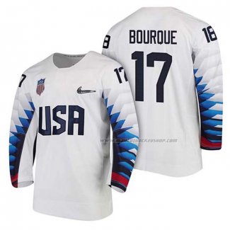 Maillot Hockey USA Chris Bourque 2018 Olympic Blanc