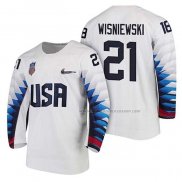 Maillot Hockey USA James Wisniewski 2018 Olympic Blanc