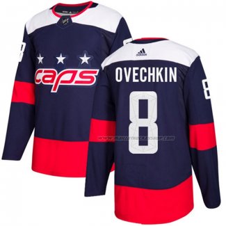 Maillot Hockey Washington Capitals Alex Ovechkin Authentique 2018 Stadium Series Bleu