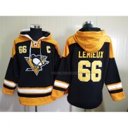 Veste a Capuche Pittsburgh Penguins Mario Lemieux Noir