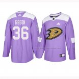 Maillot Hockey Anaheim Ducks John Gibson 2018 Fights Cancer Volet