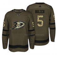 Maillot Hockey Anaheim Ducks Korbinian Holzer Salute To Service Vert Militar