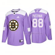 Maillot Hockey Boston Bruins David Pastrnak 2018 2018 Fights Cancer Volet