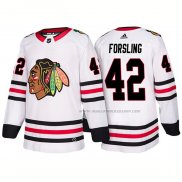 Maillot Hockey Chicago Blackhawks Gustav Forsling 2018 Blanc