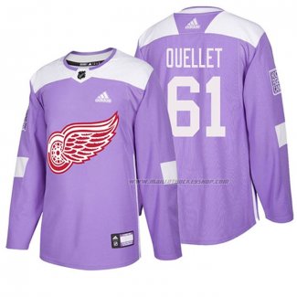 Maillot Hockey Detroit Red Wings Xavier Ouellet 2018 Fights Cancer Volet