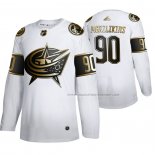 Maillot Hockey Golden Edition Columbus Blue Jackets Elvis Merzlikins Authentique Blanc