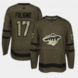 Maillot Hockey Minnesota Wild Marcus Foligno 2018 Salute To Service Vert Militar