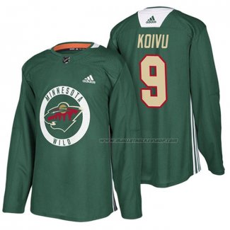 Maillot Hockey Minnesota Wild Mikko Koivu New Season Practice Vert