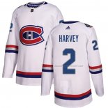 Maillot Hockey Montreal Canadiens Doug Harvey Authentique 2017 100 Classic Blanc